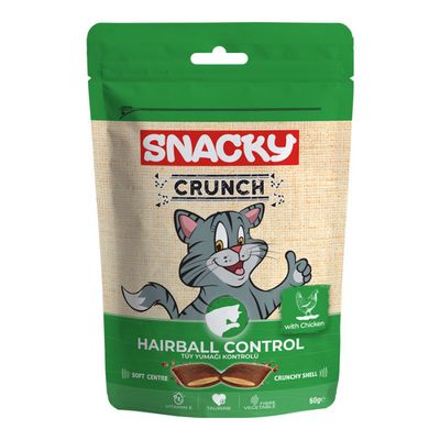 Snacky Crunch Hairball Tüy Yumağı Kontrol Tavuklu Kedi Ödülü 60 Gr