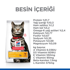 Hill's SCIENCE PLAN Üriner Sağlık Tavuklu +1 Yetişkin Kedi Maması 1.5 Kg