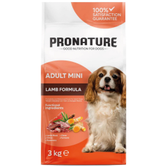 Pronature Mini Adult Kuzu Etli ve Pirinçli Küçük Irk Yetişkin Köpek Maması 3 Kg