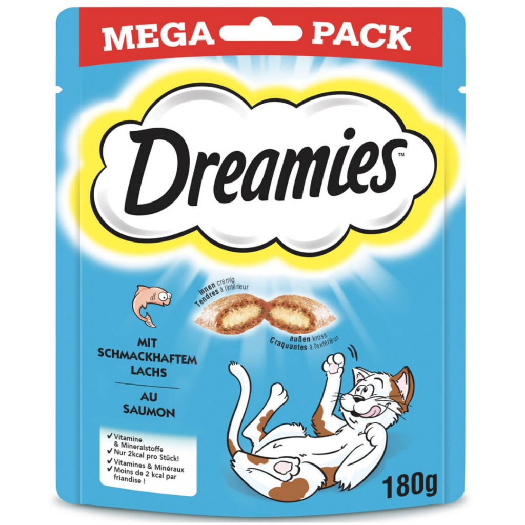 Dreamies İçi Dolgulu Somonlu Kıtır Kedi Ödülü Mega Paket 180 Gr