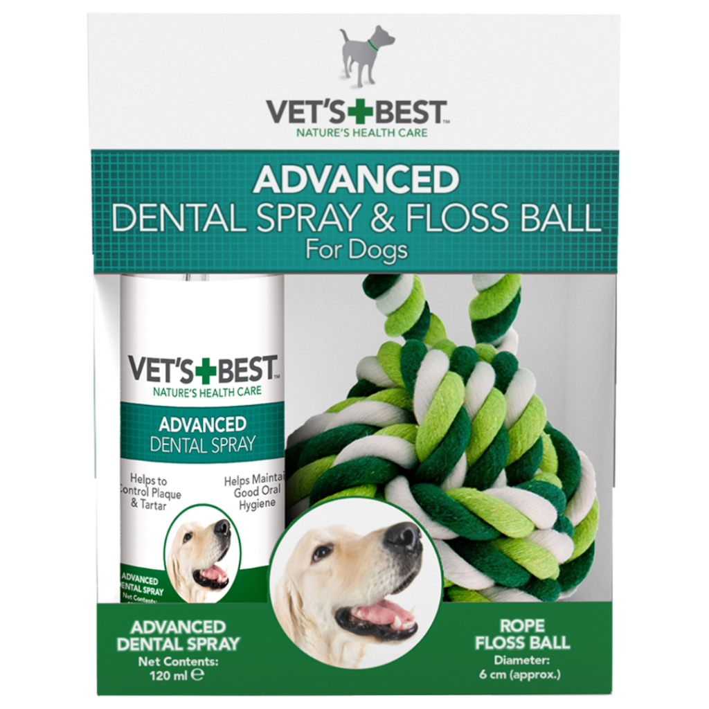 Vet's Best Köpek Ağız ve Diş Bakım Spreyi 120 ML Ve Diş Temizleyici Halat Top 2'Li Set