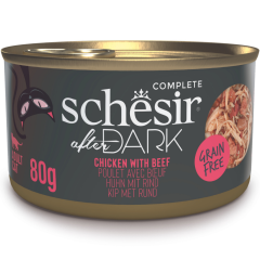 Schesir After Dark Tavuklu ve Sığırlı Et Suyunda Kedi Konservesi 80 Gr