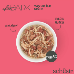 Schesir After Dark Tavuklu ve Sığırlı Et Suyunda Kedi Konservesi 80 Gr