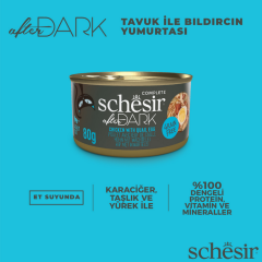 Schesir After Dark Tavuklu ve Bıldırcın Yumurtası Et Suyunda Kedi Konservesi 80 Gr