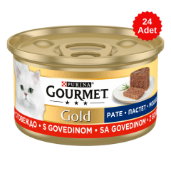 Gourmet Gold Kıyılmış Sığır Etli Kedi Konserve Maması 85 Gr 24 Adet