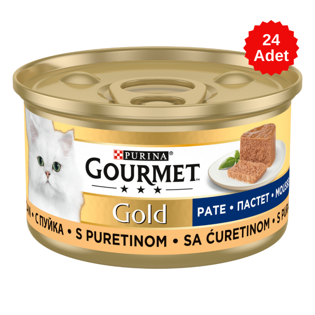 Gourmet Gold Kıyılmış Hindi Etli Kedi Konserve Maması 85 Gr 24 Adet