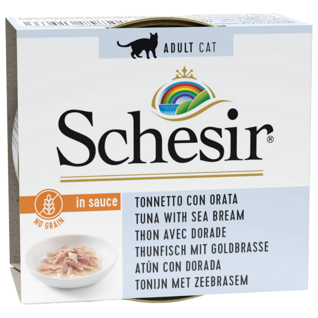 Schesir Cat İn Sauce Ton ve Çipura Balıklı Doğal Soslu Kedi Konservesi 70 Gr