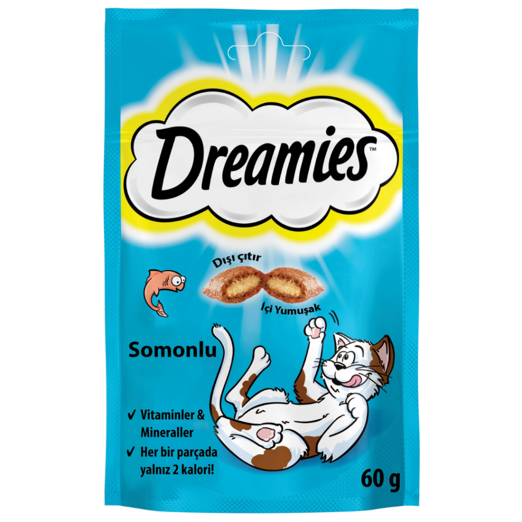 Dreamies İçi Dolgulu Somonlu Kıtır Kedi Ödülü 60 Gr