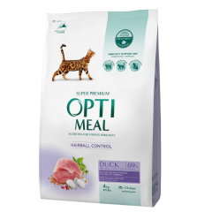 Optimeal Hairball Control Tüy Yumağı Önleyici Ördek Etli Yetişkin Kedi Maması 4 Kg