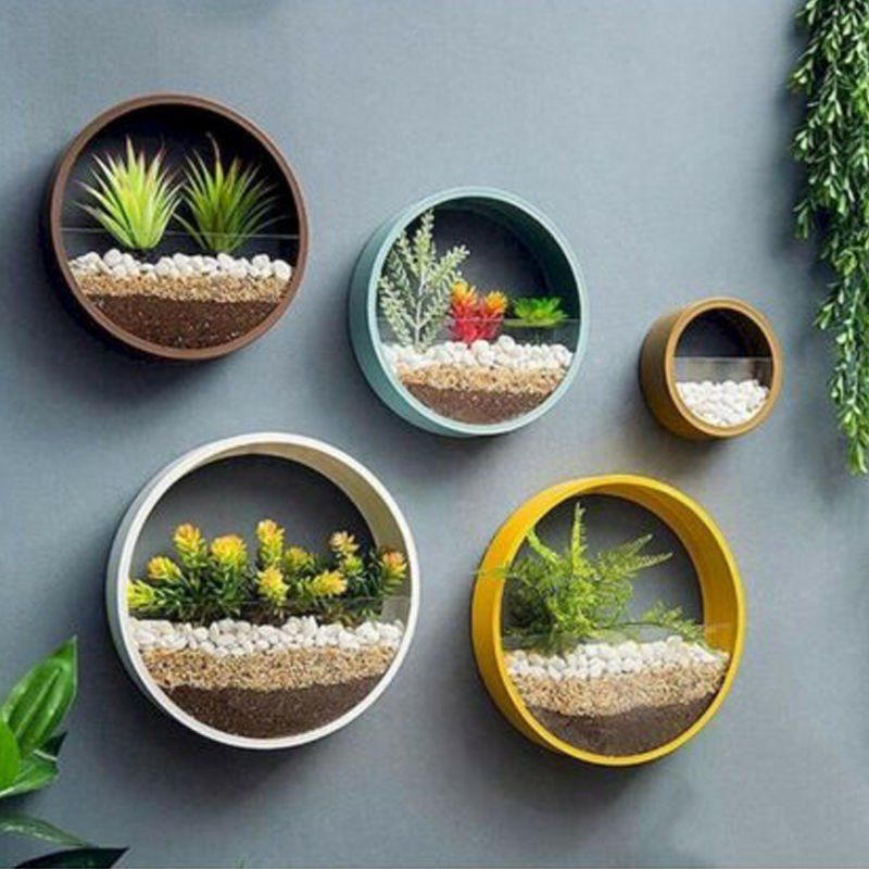 5'li Metal Dekoratif Duvar Saksısı