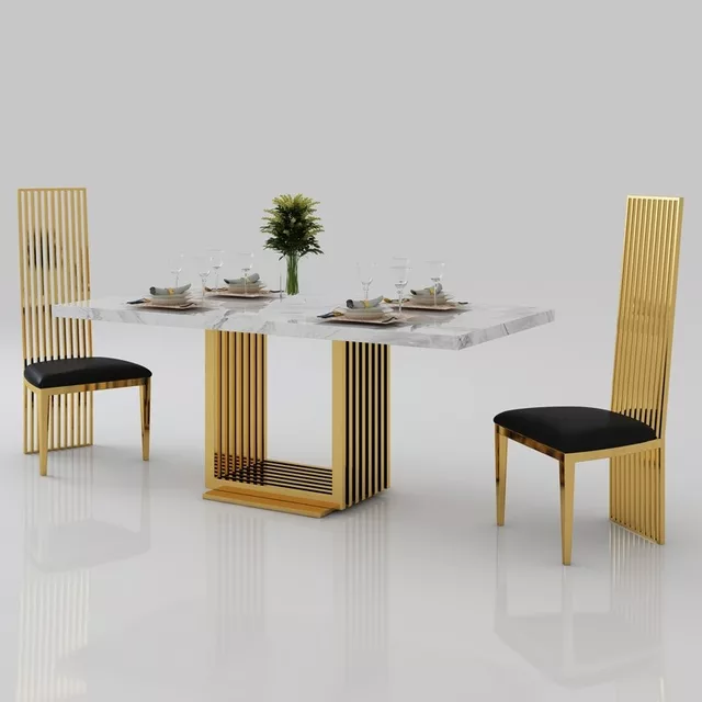 Modern Masa Ayak Modeli Gold Kaplama