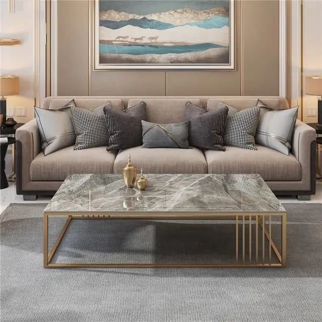 Orta Sehpa Mermer Desenli Mdf Tablalı