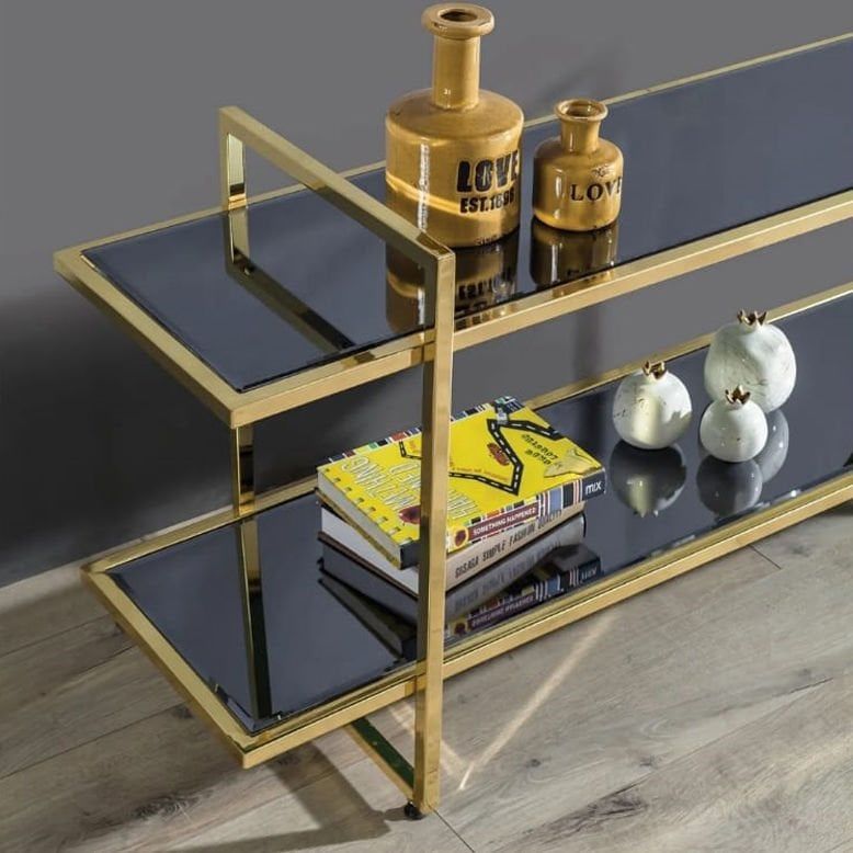 Tv Ünitesi Metal Gold Sarı