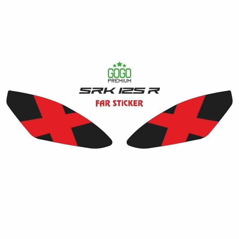 RKS SRK 125 R 2023 - 2025 UYUMLU FAR STİCKER KIRMIZI X