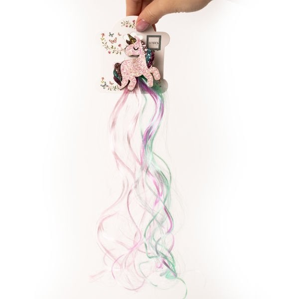 Unicorn Klipsli Mavi/Pembe Saç Tokası 35 cm