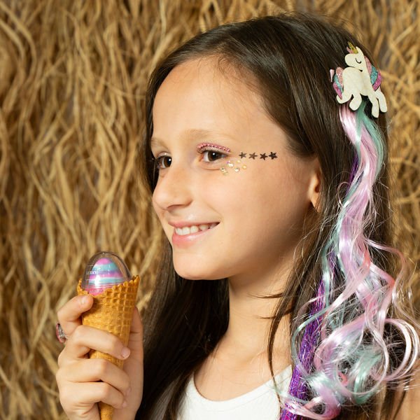 Unicorn Klipsli Mavi/Pembe Saç Tokası 35 cm
