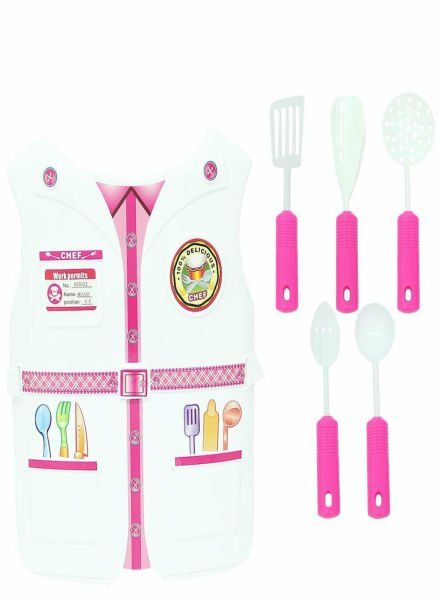 Kartela Kostümlü Kız Çocuk Aşçı Set