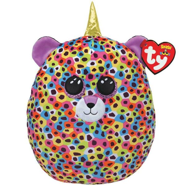Giselle - Rengarenk Benekli Leopar Squishy 25 cm.