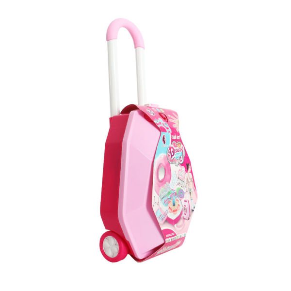 Çekçekli Çantalı Güzellik Seti Pembe 1