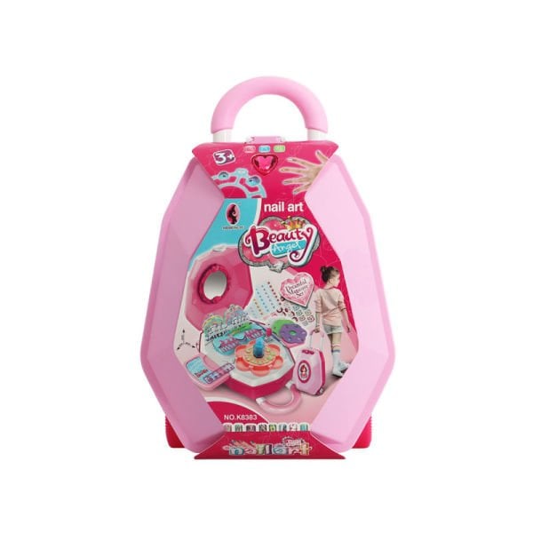 Çekçekli Çantalı Güzellik Seti Pembe 1