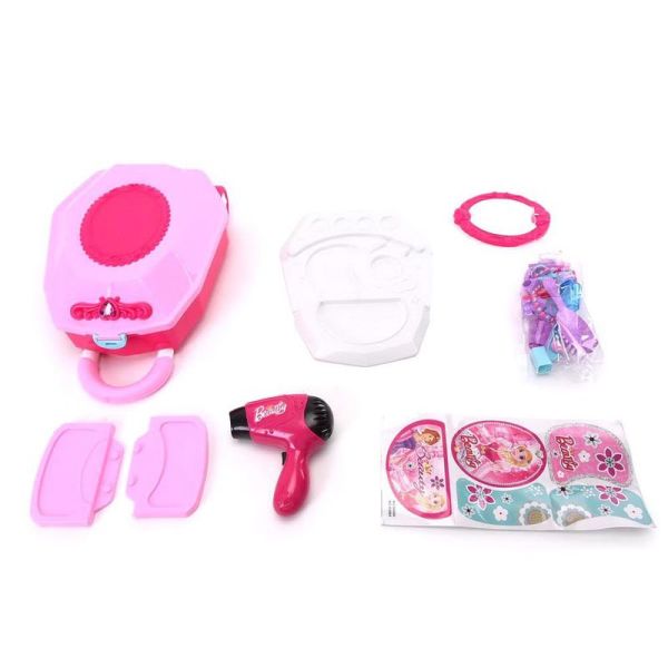 Çekçekli Çantalı Güzellik Seti Pembe 1
