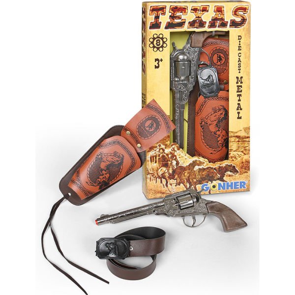 8'li Teksas Kılıflı Revolver Seti
