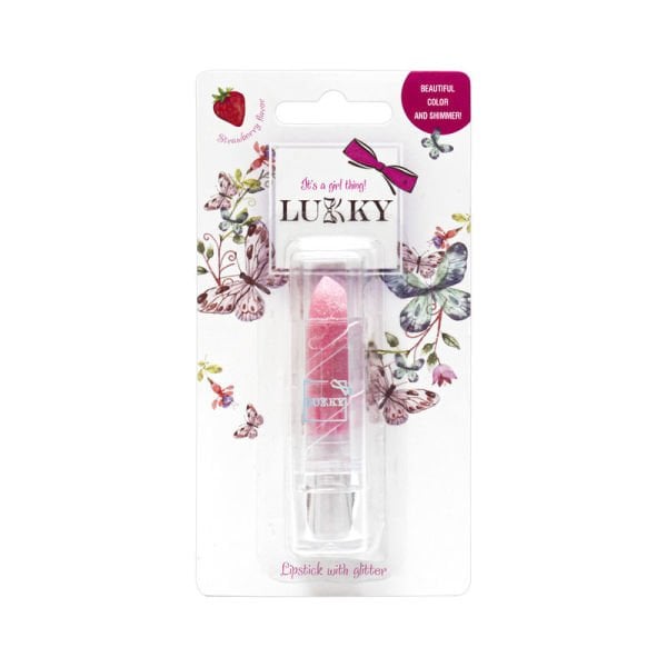 Çilek Aromalı Simli Lipstick Pembe