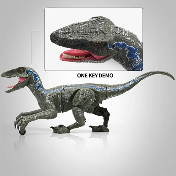 Uzaktan Kumandalı Sesli ve Yürüyen Hareketli Velociraptor Dinozor