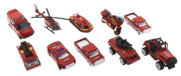 10lu Die Cast Metal İtfaiye Araçları Seti