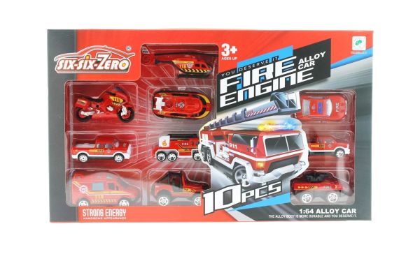 10lu Die Cast Metal İtfaiye Araçları Seti