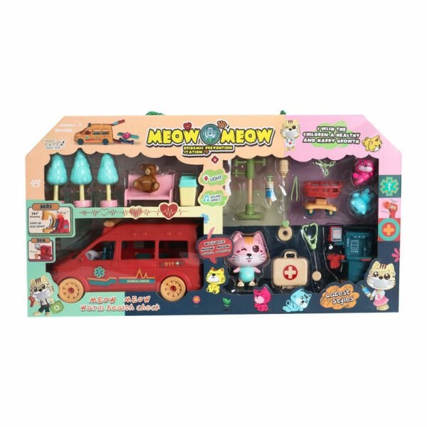 Meow Meow Sarı Sesli Işıklı Ambulans Oyun Seti Seri 2