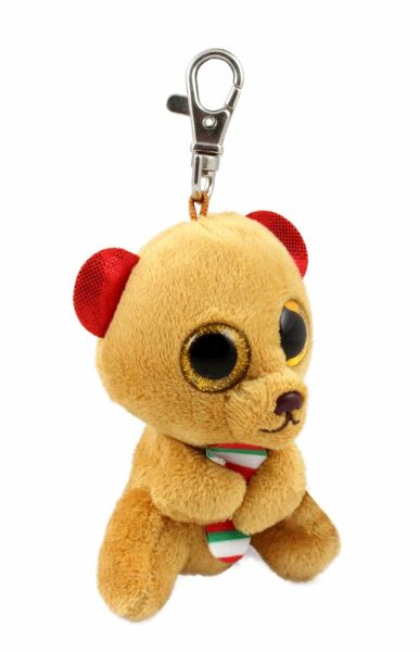 BELLA - BROWN BEAR W/CANDY CANE CLIP