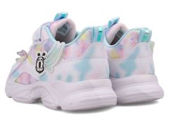 034 Ortopedik Kız Çocuk Beyaz-Lila Kelebekli Sneaker BEYAZ-SARI - 35