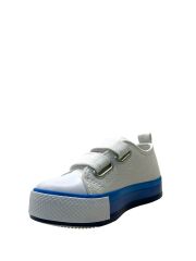 61101 Çocuk Keten Sneaker Beyaz/Mavi - 30