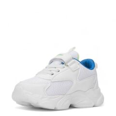 054 Erkek Çocuk Rahat Sneaker Beyaz/Saks Mavi - 30
