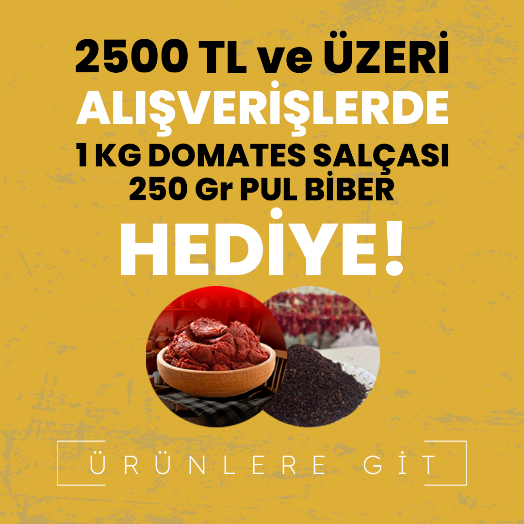 2500 TL üzeri alışverişinize hediye