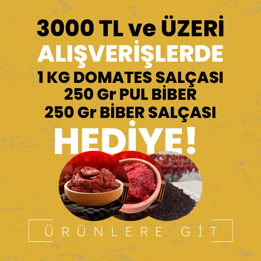 3000 TL üzeri alışverişinize hediye