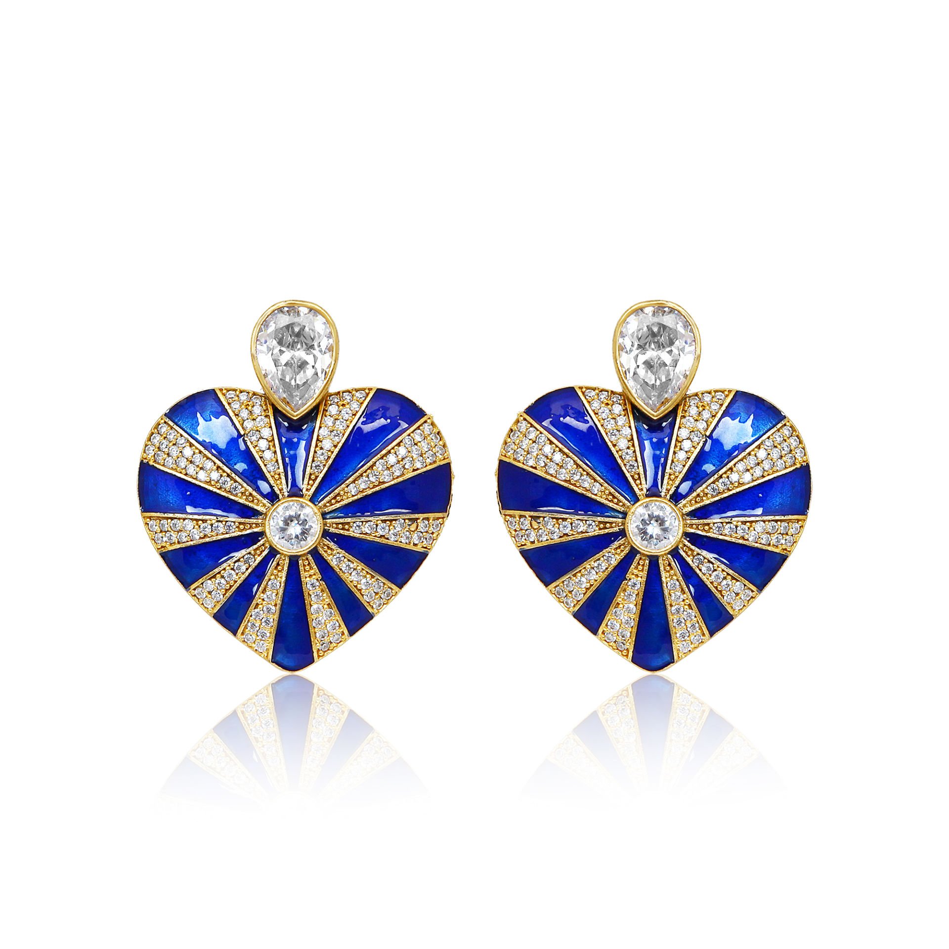 NAVY STRIPED HEART