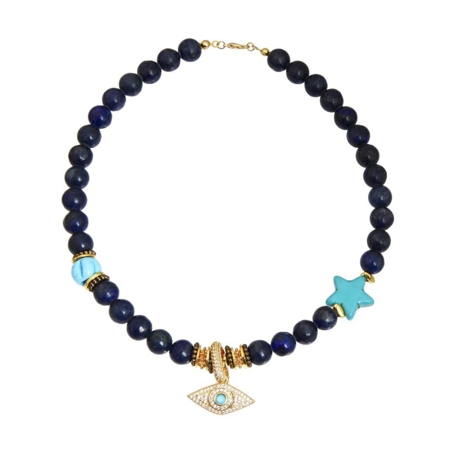 NAVY STAR EYE NECKLACE
