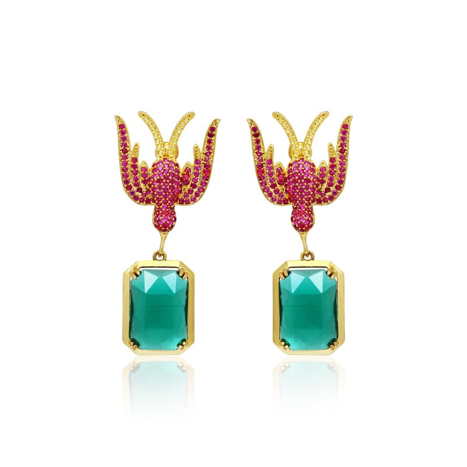 SWALLOW PINK GREEN DROP