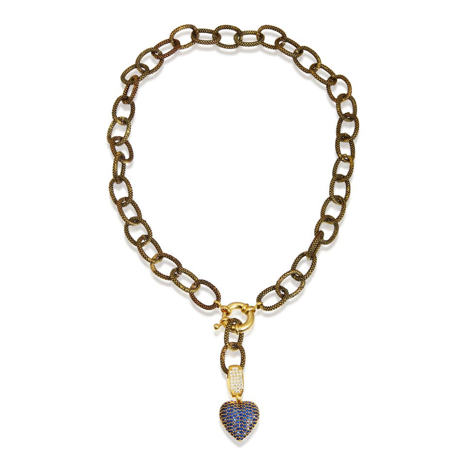 NAVY BLUE HEART CHAIN