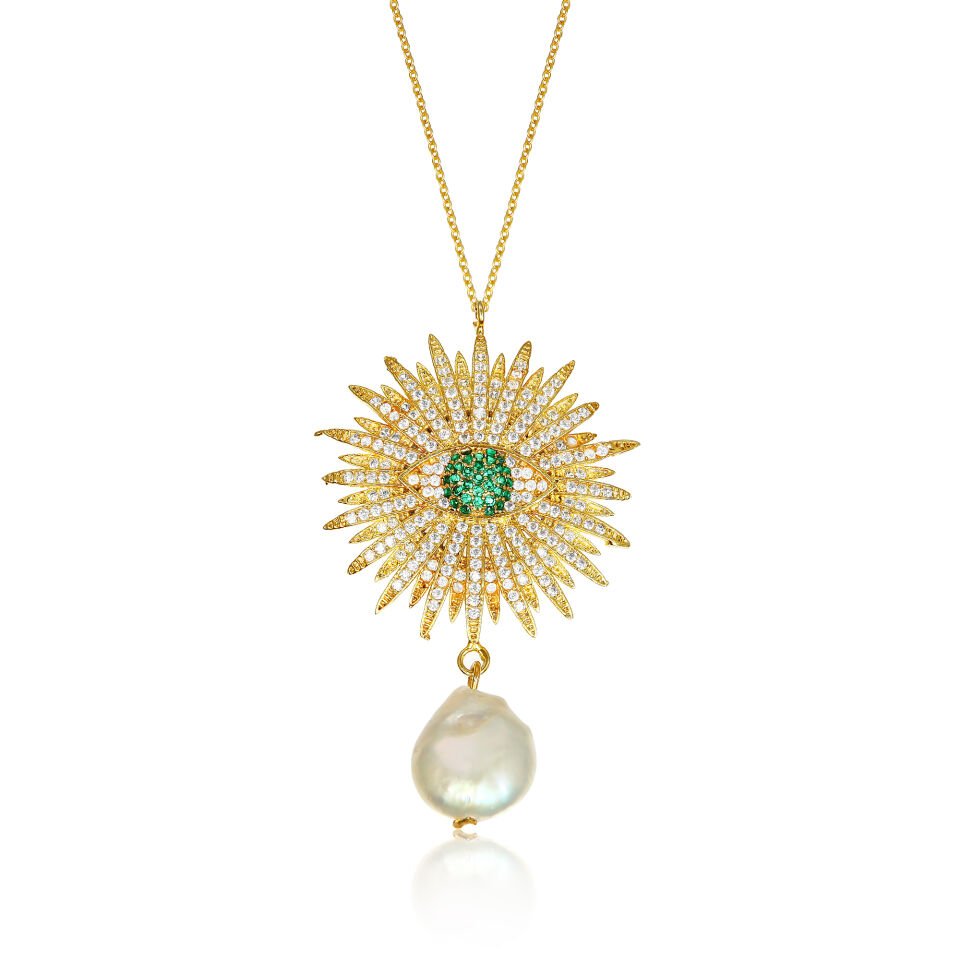 GLARE OF GREEN EYE NECKLACE