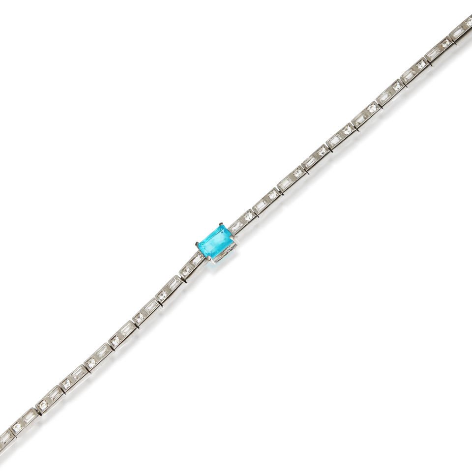 BLUE BAGUETTE (WHITE GOLD)