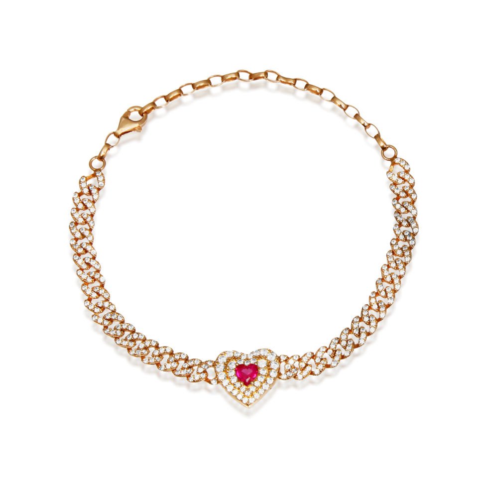 RUBY HEART CHAIN
