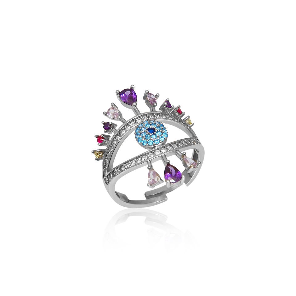 EYE SPREAD RING (WHITE GOLD)