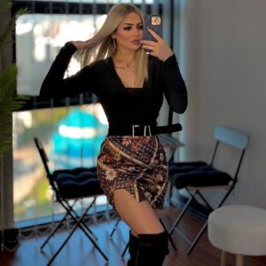 Bluz + Etek + Kemer Takımı 1015