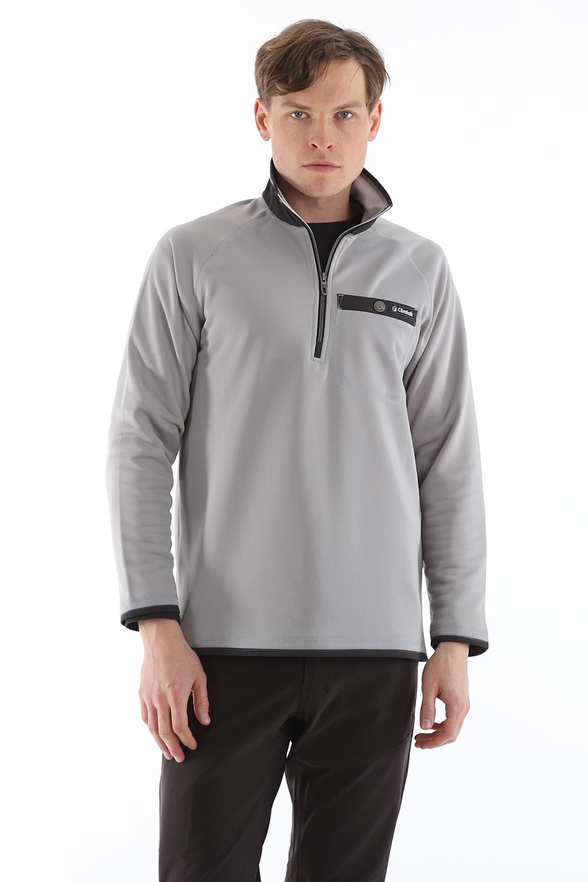 Climbolic Cumul Yarım Fermuarlı Erkek Sweat Açık Gri - M