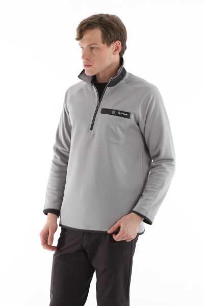 Climbolic Cumul Yarım Fermuarlı Erkek Sweat Açık Gri - L
