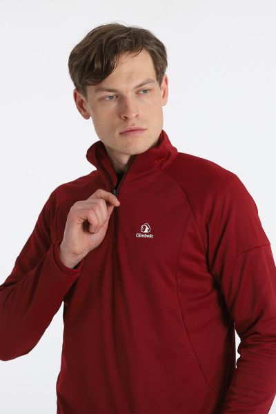 Climbolic Dali Yarım Fermuarlı Polar Sweat Bordo - XL