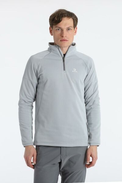 Climbolic Dali Yarım Fermuarlı Polar Sweat Açık Gri - 2XL